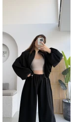 Ultra Premium Bomber Ceket Şalvar Takım Siyah Hot