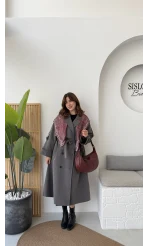 Ultra Premium Kuşaklı Trençkot - Antrasit - Kod: 9476