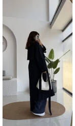 Ultra Premium Kuşaklı Trençkot - Lacivert - Kod: 9476