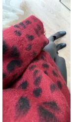 Uzun Boğazlı Leoparlı Kazak Bordo