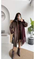 Uzun Kürk Kaban - Kahve - Kod: 9656