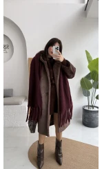 Uzun Kürk Kaban - Kahve - Kod: 9656