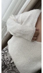 V Yaka Payetli Ekru Kazak