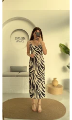 V Yaka Saten Elbise - 3283