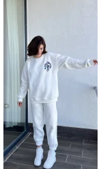 Vail Beyaz 3 iplik Şardonlu Eşofman Takımı