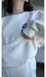 Vail Beyaz 3 iplik Şardonlu Eşofman Takımı