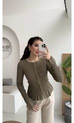 Vanessa Büzgülü Gömlek - Haki - Kod: 50926