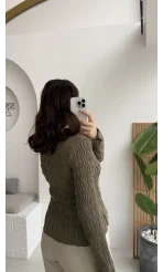 Vanessa Büzgülü Gömlek - Haki - Kod: 50926