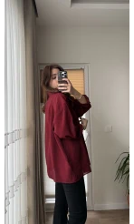 VAYS Tensel Gömlek - Bordo - 2042