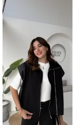 Vella Deri Görünümlü Eşofman Takımı - Siyah