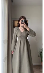 Venüs Müslin Haki Elbise