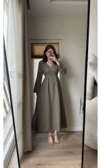 Venüs Müslin Haki Elbise