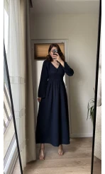 Venüs Müslin Lacivert Elbise