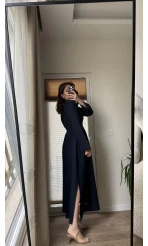 Venüs Müslin Lacivert Elbise