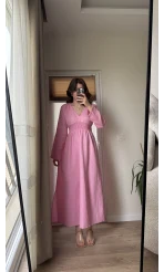 Venüs Müslin Pembe Elbise