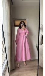 Venüs Müslin Pembe Elbise