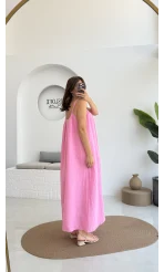 Vera Askılı Elbise - Pembe - 3062