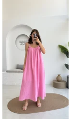 Vera Askılı Elbise - Pembe - 3062