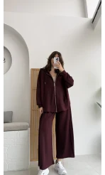 Vera Oys Hırka - Pantolon Takım Bordo Kod: 7029 - 4032
