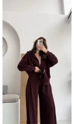 Vera Oys Hırka - Pantolon Takım Bordo Kod: 7029 - 4032
