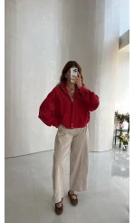 Vintage Gabardin Pantolon - Taş - Kod: 031726