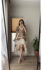 Vintage More Elbise Kahve Tonları