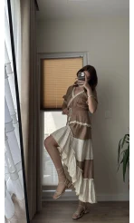 Vintage More Elbise Kahve Tonları