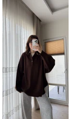 Vintage Oversize Kazak Acı Kahve