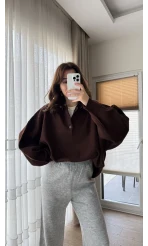 Vintage Oversize Kazak Acı Kahve