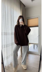 Vintage Oversize Kazak Acı Kahve