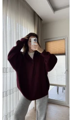 Vintage Oversize Kazak Bordo