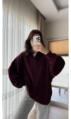 Vintage Oversize Kazak Bordo