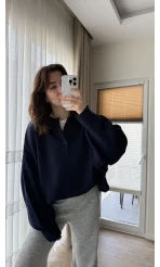 Vintage Oversize Kazak Lacivert