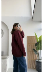 Viola Bisiklet Yaka Sweat - Bordo