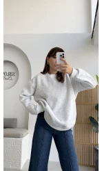 Viola Bisiklet Yaka Sweat - Gri