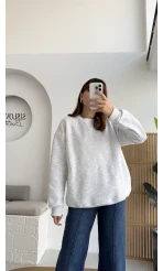 Viola Bisiklet Yaka Sweat - Gri