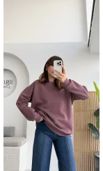Viola Bisiklet Yaka Sweat - Gül Kurusu