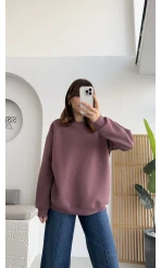 Viola Bisiklet Yaka Sweat - Gül Kurusu