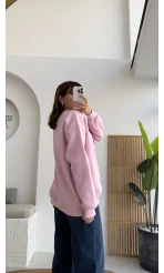 Viola Bisiklet Yaka Sweat - Pembe