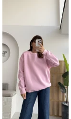 Viola Bisiklet Yaka Sweat - Pembe