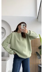 Viola Bisiklet Yaka Sweat - Mint