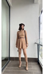 Viral Camel Triko Elbise