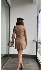 Viral Camel Triko Elbise