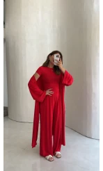 Viskon Üçlü Takım - Kırmızı - Kod: 4137