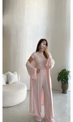 Viskon Üçlü Takım - Pembe - Kod: 4137