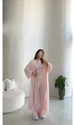 Viskon Üçlü Takım - Pembe - Kod: 4137