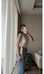 Weez Bağlamalı Krem Gömlek