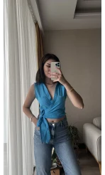 Weez Bağlamalı Mavi Gömlek