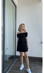 Wendy Fitili Elbise Siyah