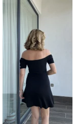 Wendy Fitili Elbise Siyah